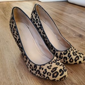 Banana Republic leopard print wedge heels